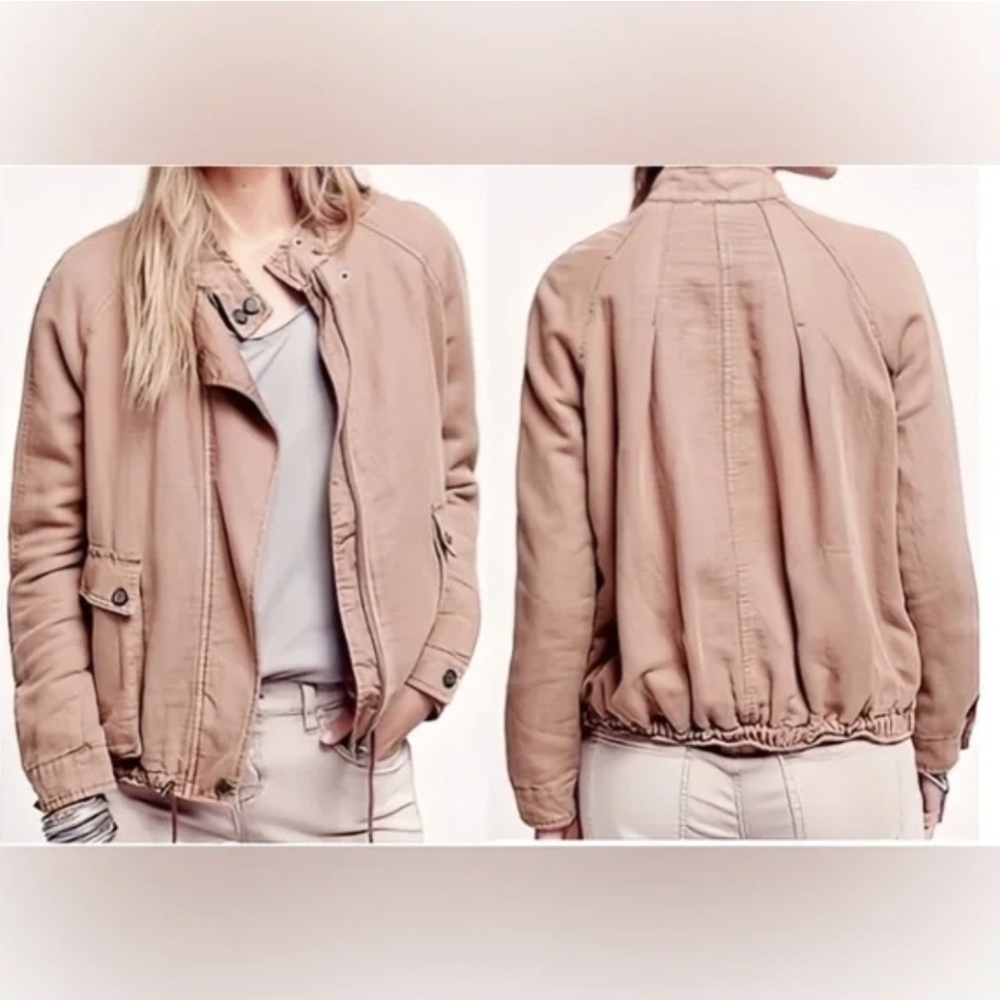 Free People slouchy drawstring bomber jacket Size M